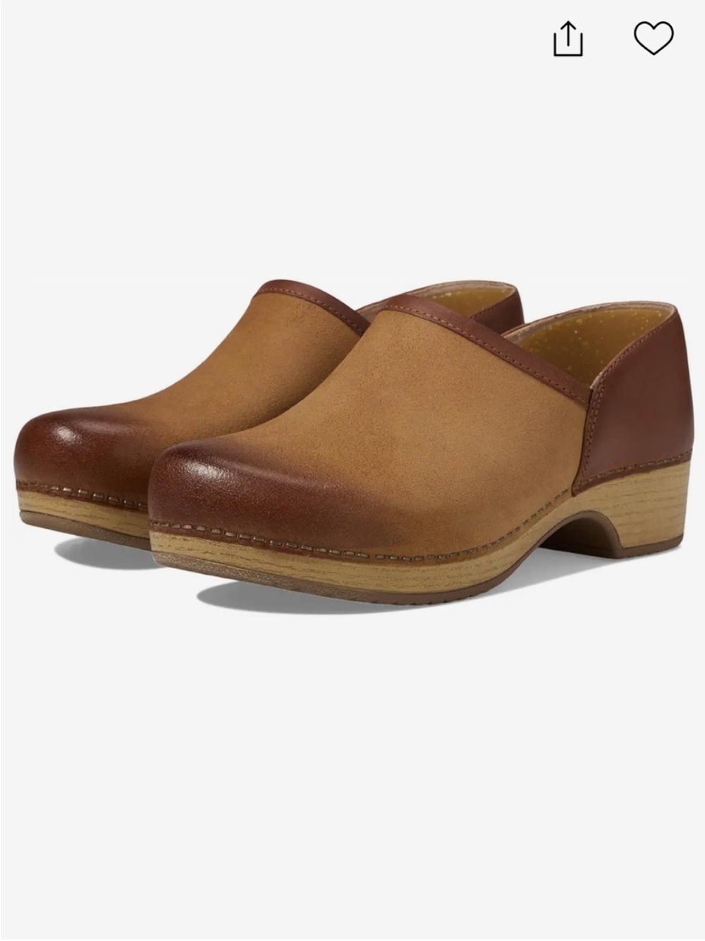Dansko | Women’s Tan Burnished Suede Leather Brenna Classic Clogs Size 9 - Picture 3 of 16